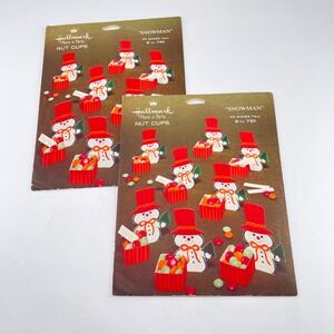 Vintage Hallmark Snowman Nut Cups 2 Packs Christmas Party Favors 75XNC4-4 USA